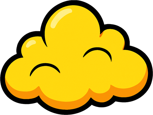 cloud yellow.
In-Game asset.  2d.  High contrast.  No shadows