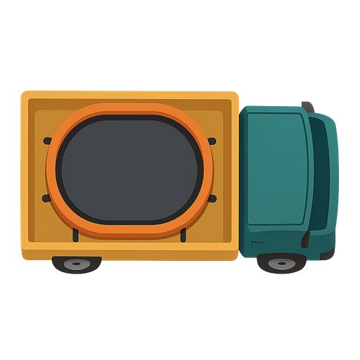 zıpzıp taşıyan kamyonet üsten görünüm. No background. Transparent background. Blank background. No shadows. 2d. In-Game asset. flat