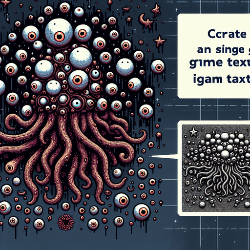 Lovecraftian monster, eyeballs, tentacles, floating
Single Game Texture. In-Game asset. 2d. Blank background. High contrast. No shadows.