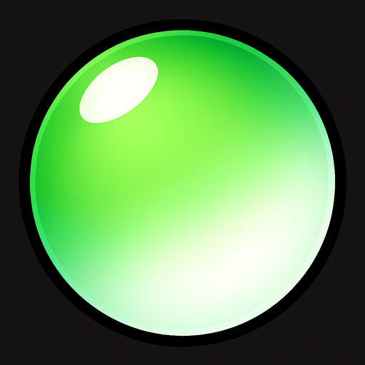 Green and white gradient orb.
In-Game asset.  2d.  High contrast.  No shadows