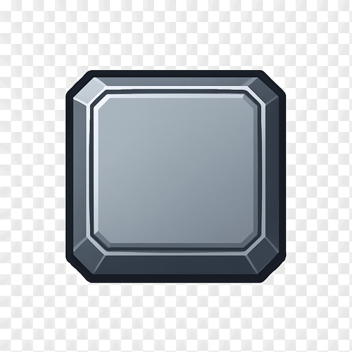 futuristic square tile, 3D look, topdown view, subtle shadowed edges, slightly beveled borders, solid clean style, metallic or sci-fi surface, not flat, looks like a cube seen from above, 76x76 pixel, on transparent background.
In-Game asset.  2d.  High contrast.  No shadows