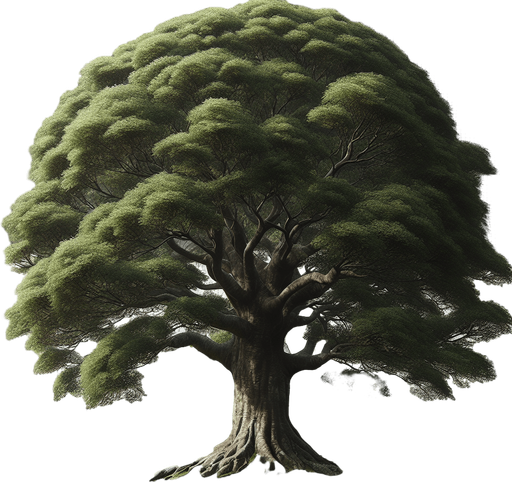 Big tree.
Single Game Texture.  In-Game asset.  2d.  Blank background.  High contrast.  No shadows