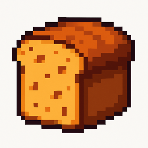 Bread, pixelart.
In-Game asset.  2d.  High contrast.  No shadows