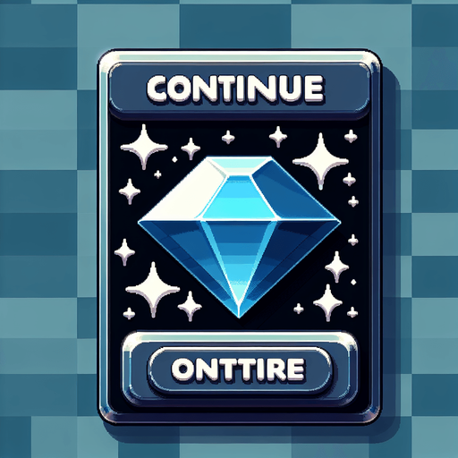 Continue_button_spending_gems.
Single Game Texture. In-Game asset. 2d. Blank background. High contrast. No shadows.