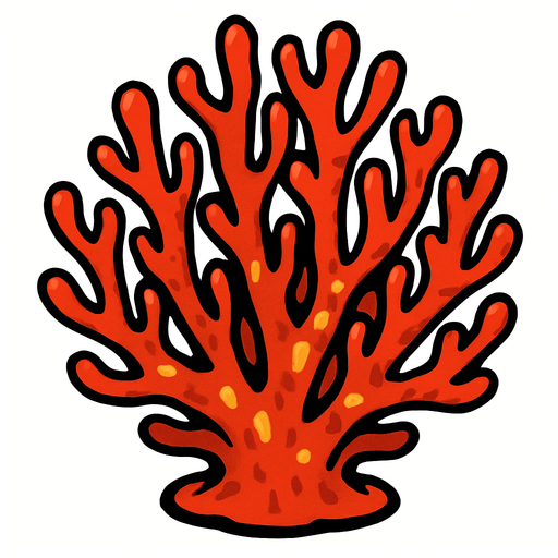 large coral.
In-Game asset.  2d.  High contrast.  No shadows