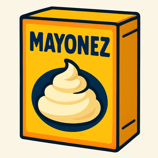 Mayonez kutusu.
In-Game asset.  2d.  High contrast.  No shadows