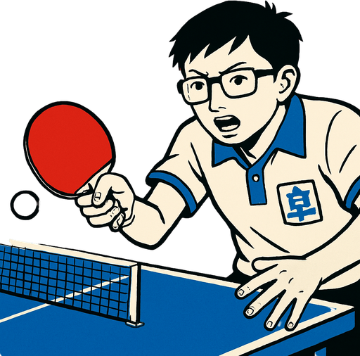 Fond d'écran manga ping pong.
In-Game asset.  2d.  High contrast.  No shadows