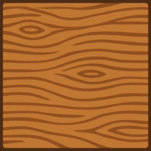 Make a 2D top down flat image of oak wood.
In-Game asset.  2d.  High contrast.  No shadows