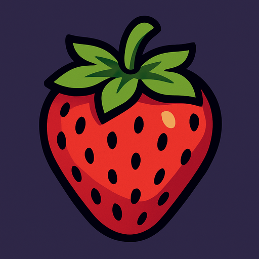 çilek.
In-Game asset.  2d.  High contrast.  No shadows