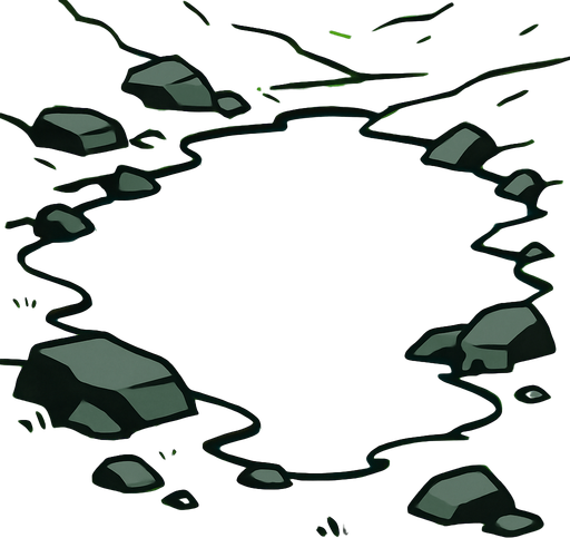 A lake with a 3d view.
In-Game asset.  2d.  High contrast.  No shadows
