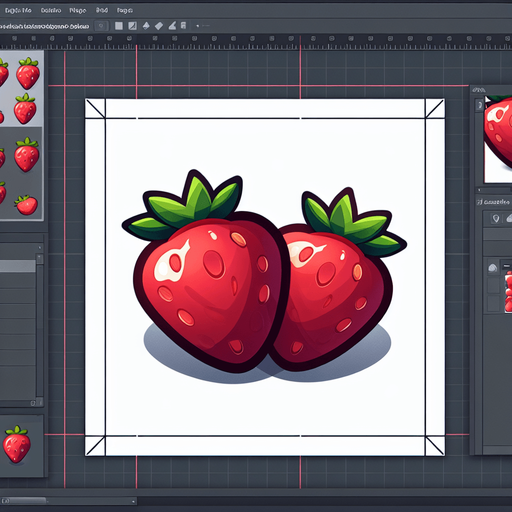 A couple of strawberries.
Single Game Texture. In-Game asset. 2d. Blank background. High contrast. No shadows.
