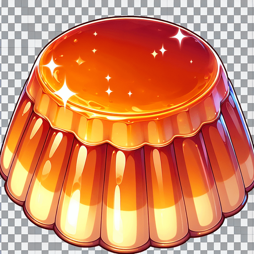 flan pudding, shiny, anime

Single Game Texture. In-Game asset. 2d. Blank background. High contrast. No shadows.