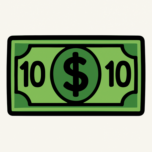 Money Bill.
In-Game asset.  2d.  High contrast.  No shadows