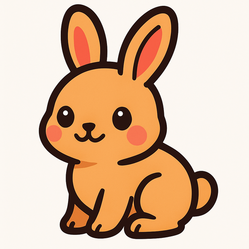 a cute little bunny.
In-Game asset.  2d.  High contrast.  No shadows