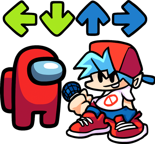 FNF among Us.
In-Game asset.  2d.  High contrast.  No shadows