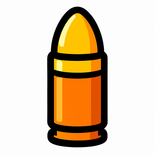 Bullet.
In-Game asset.  2d.  High contrast.  No shadows