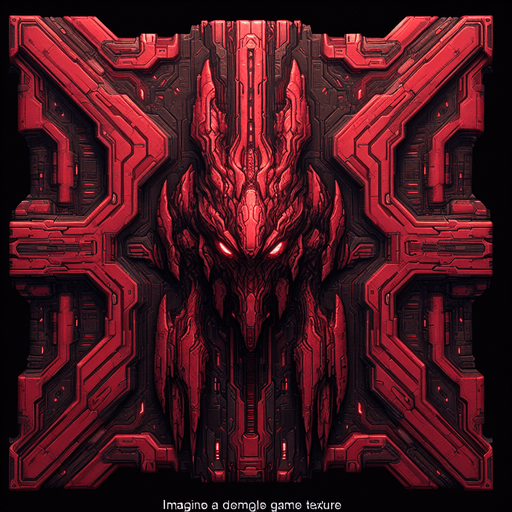 Evil alien spaceship red.
Single Game Texture.  In-Game asset.  2d.  Blank background.  High contrast.  No shadows