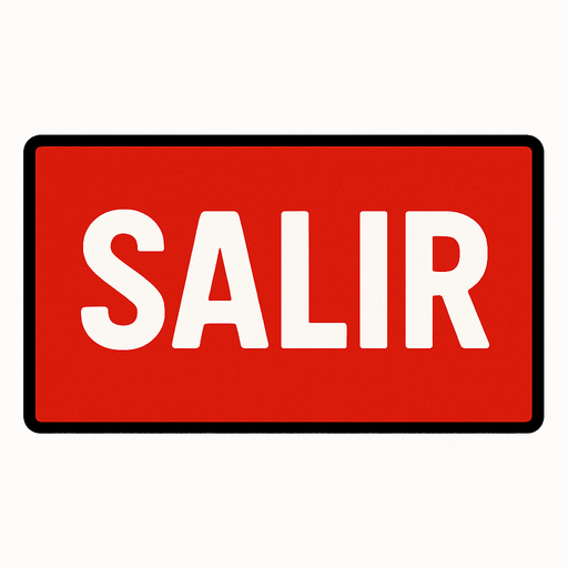 crea un rectangulo rojo que diga salir, simple.
In-Game asset.  2d.  High contrast.  No shadows