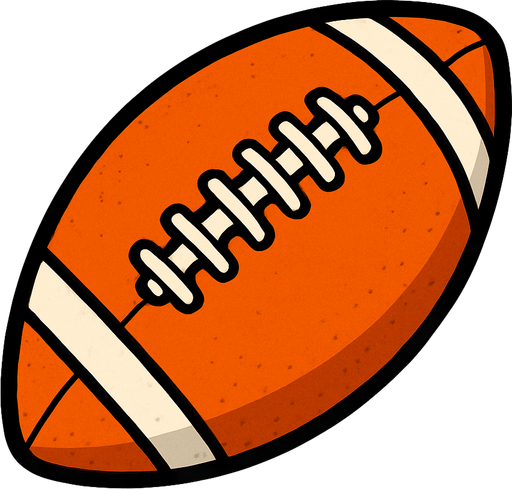 american football ball.
In-Game asset.  2d.  High contrast.  No shadows