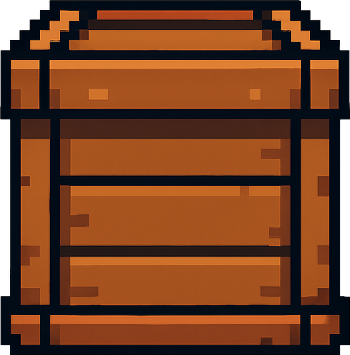 container, 2d, pixel.
In-Game asset.  2d.  High contrast.  No shadows