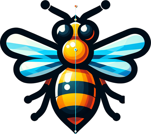 Пчела.
Single Game Texture. In-Game asset. 2d. Blank background. High contrast. No shadows.