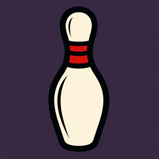 Bowling pin.
In-Game asset.  2d.  High contrast.  No shadows
