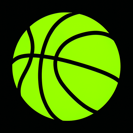 Neon green basketball.
In-Game asset.  2d.  High contrast.  No shadows