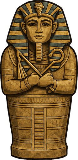 Sarcófago, algo realista.
In-Game asset.  2d.  High contrast.  No shadows