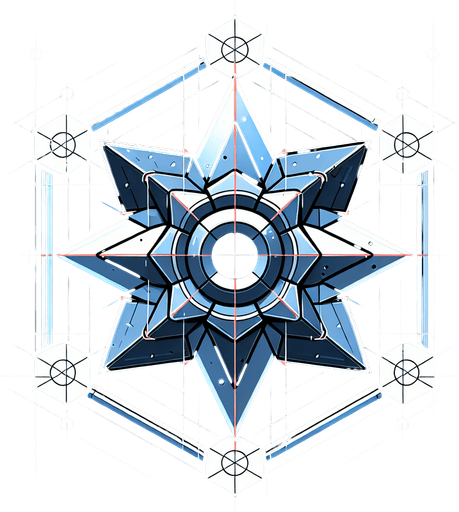 Ninja Star.
Single Game Texture. In-Game asset. 2d. Blank background. High contrast. No shadows.