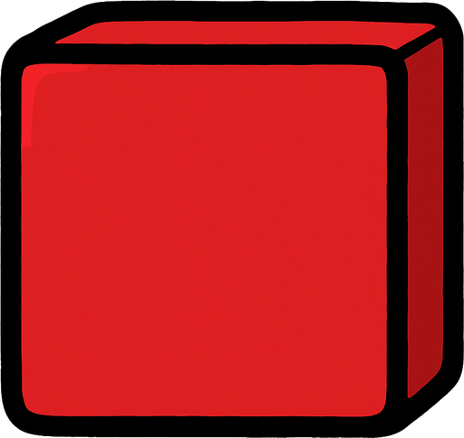 Red block.
In-Game asset.  2d.  High contrast.  No shadows