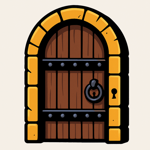 Puerta.
In-Game asset.  2d.  High contrast.  No shadows