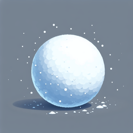 snowball.
Single Game Texture.  In-Game asset.  2d.  Blank background.  High contrast.  No shadows