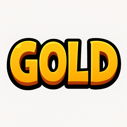GOLD.
In-Game asset.  2d.  High contrast.  No shadows