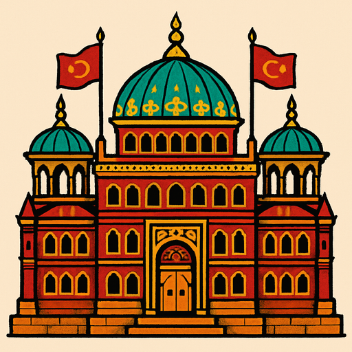 Osmanlı sarayı.
In-Game asset.  2d.  High contrast.  No shadows