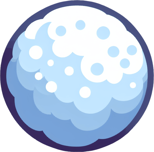 one cartoony snowball.
Single Game Texture. In-Game asset. 2d. Blank background. High contrast. No shadows.