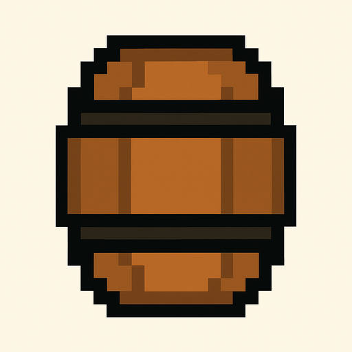 Un barrir marrón con 2 líneas  negras en el medio estilo pixel art.
2d.  High contrast.  No shadows