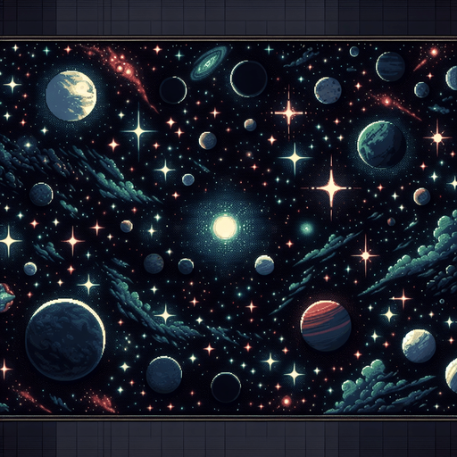 the space with stars and planets
make it darker.
Single Game Texture. In-Game asset. 2d. Blank background. High contrast. No shadows.