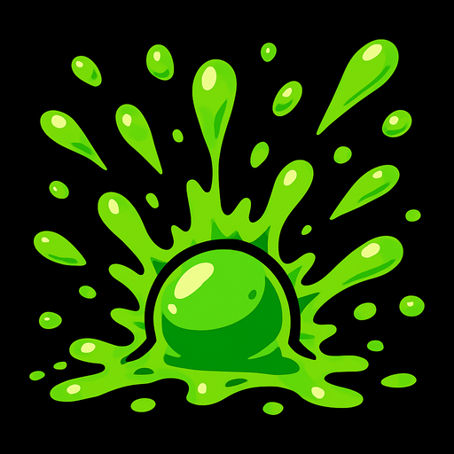 slime explosion.
In-Game asset.  2d.  High contrast.  No shadows