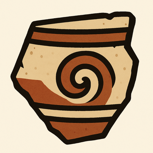 Pottery sherd.
In-Game asset.  2d.  High contrast.  No shadows