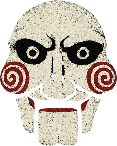 saw face have film effect.
In-Game asset.  2d.  High contrast.  No shadows