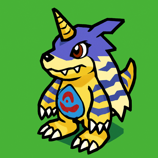 Gabumon viendo a la derecha, perspectiva isométrica.
In-Game asset.  2d.  High contrast.  No shadows
