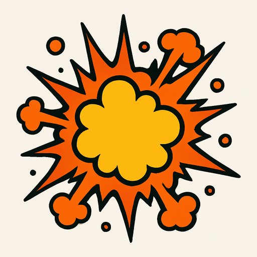 a explosion.
In-Game asset.  2d.  High contrast.  No shadows