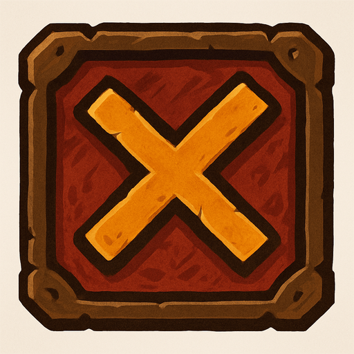 medieval X close button.
In-Game asset.  2d.  High contrast.  No shadows