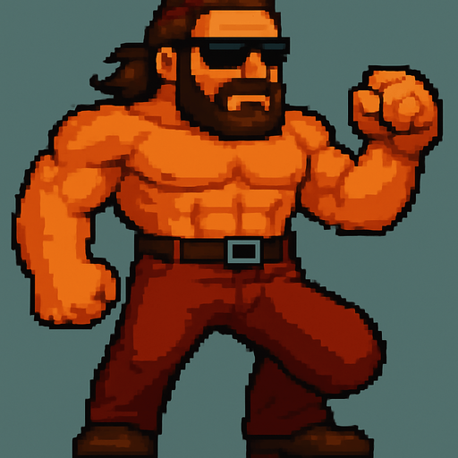 tüm vücudunun ayaklarına kadar gözükebileceği açıdan daha uzaktan çekilmiş kafasının üstünün ve saçlarının belli olduğu halini yarat, ayrıca "the silhouette of the very big gun that the man hides in his pants creates a big bump towards to ground with the tension of the pants" belli olsun