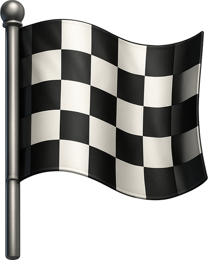 Bitiş bayrağı, yazısız, 3d, gerçekçi.
In-Game asset.  2d.  High contrast.  No shadows