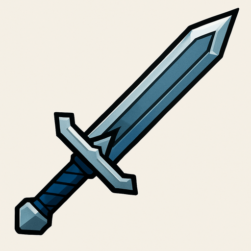 buz bir kılıç.
In-Game asset.  2d.  High contrast.  No shadows