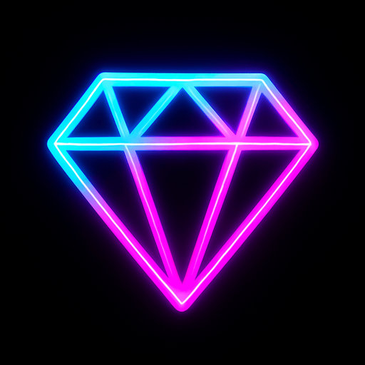 Neon diamond.
In-Game asset.  2d.  High contrast.  No shadows