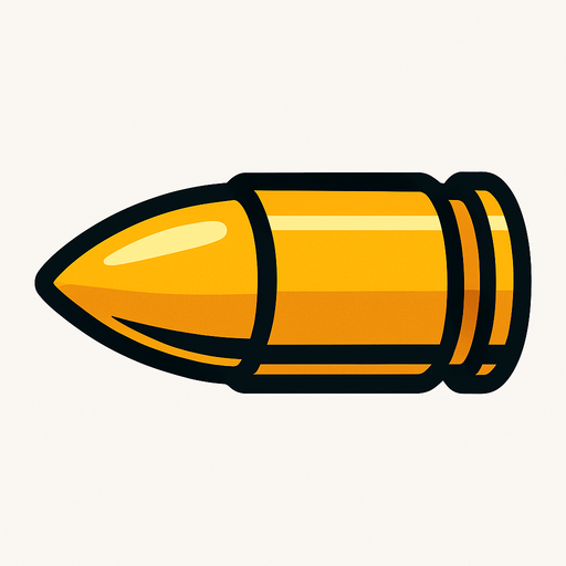 bullet.
In-Game asset.  2d.  High contrast.  No shadows
