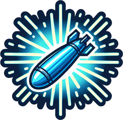 blue light horizontal torpedo.
Single Game Texture.  In-Game asset.  2d.  Blank background.  High contrast.  No shadows