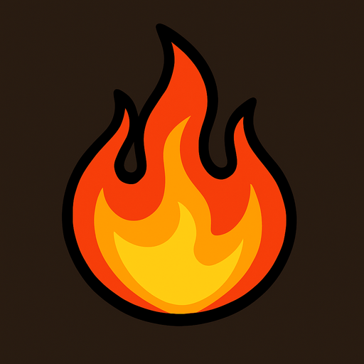 Fire.
In-Game asset.  2d.  High contrast.  No shadows